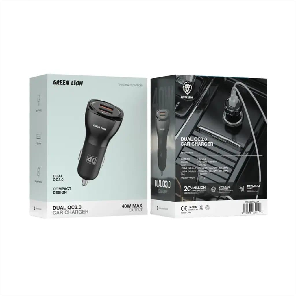 Green Lion Dual QC3.0 Car Charger