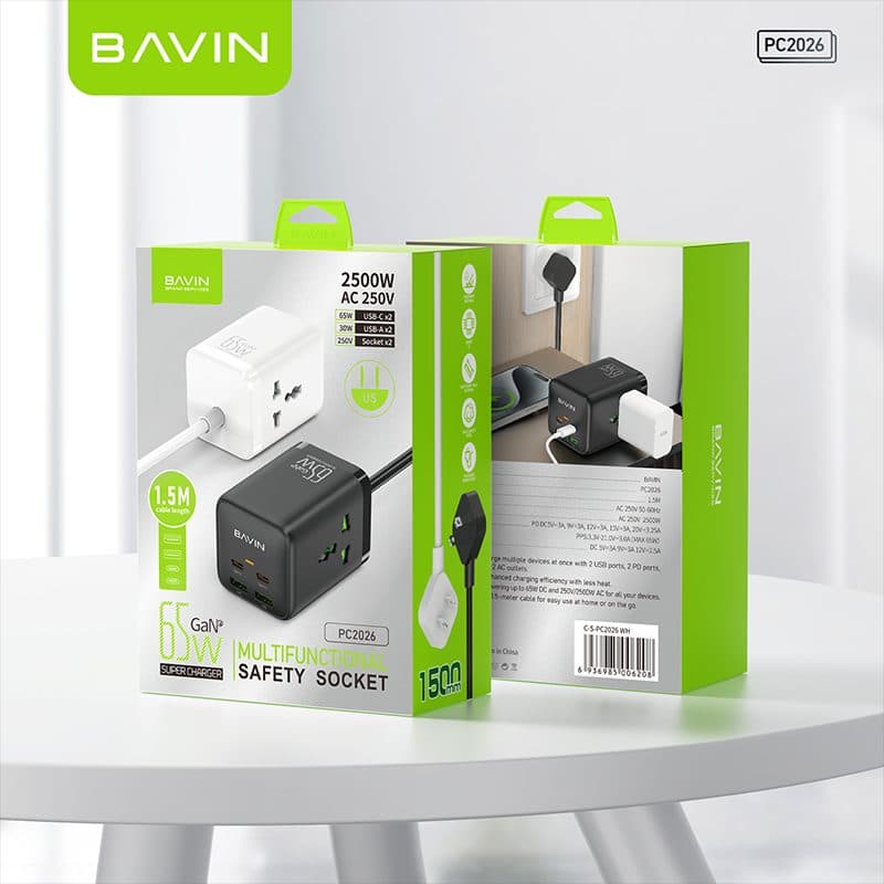 Bavin 65W  Multifunction Safety Socket