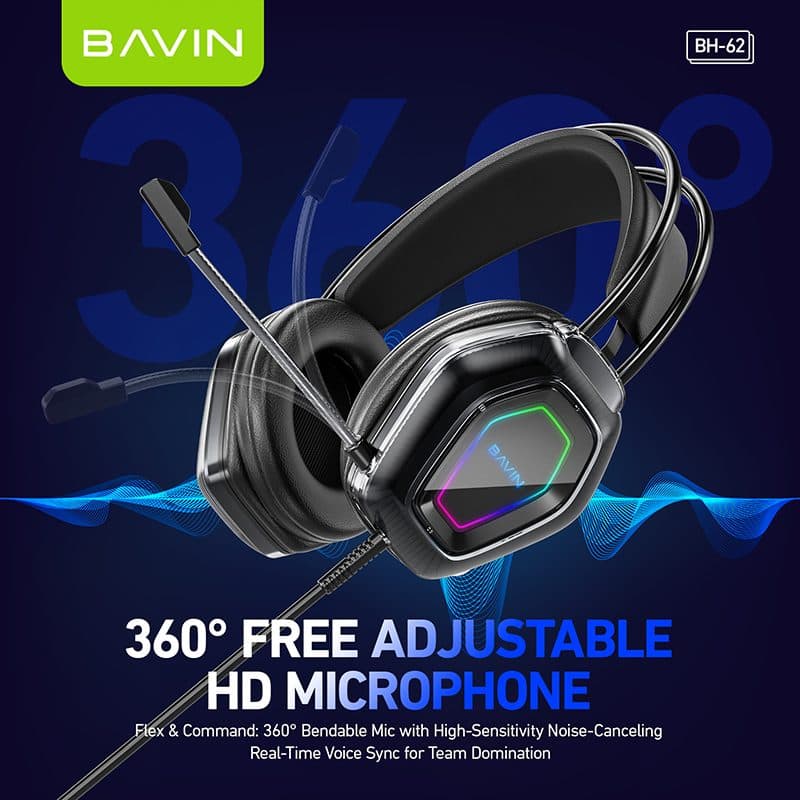 Bavin BH63 RGB Gaming Headset (7-Color LED)